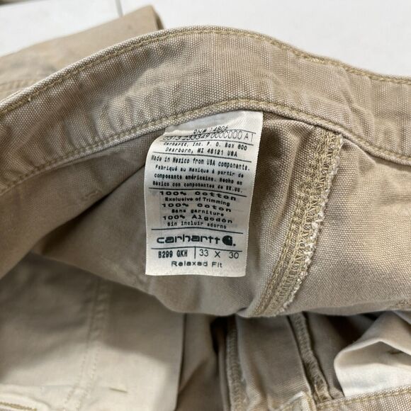 Carhartt Pants Mens 33 30" Canvas Khaki Relaxed Fit‎ utility Skater Streetwear - Picture 3 of 6